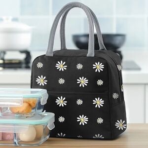 Daisy Black Lunch Bag